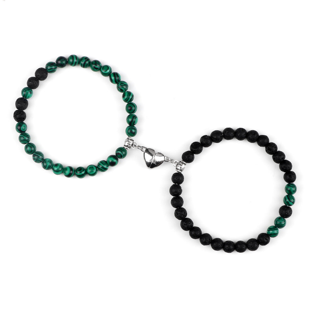 Nature Agate Bead Magnet Bracelet