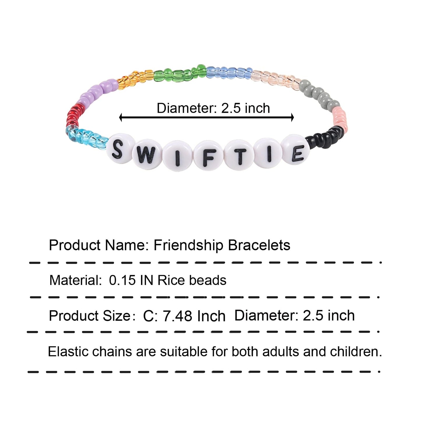 10pcs/set Bracelets TS Friendship Bracelets for Eras Tour
