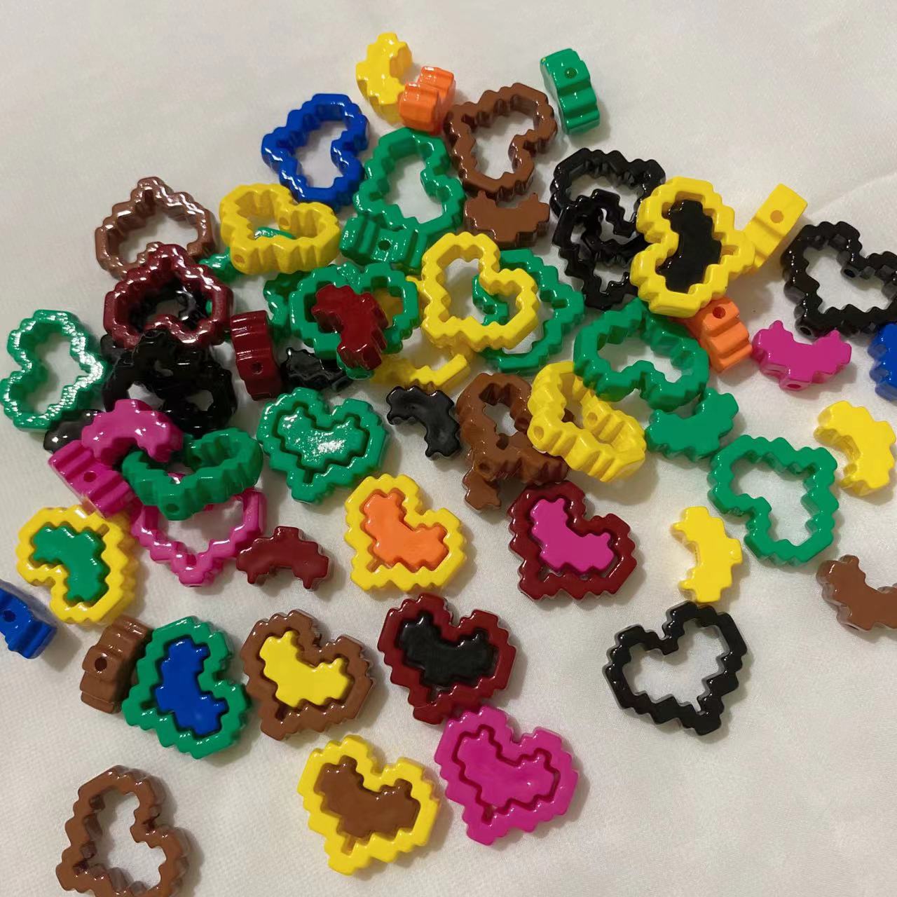 Hollow Heart DIY Beads for Pen Keychain