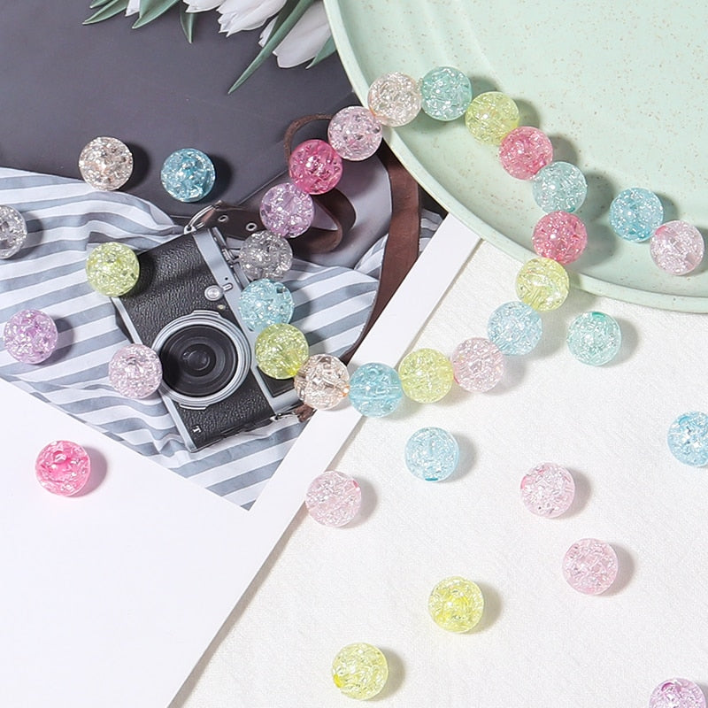 6/8/10/12mm Crackle Acrylic Beads