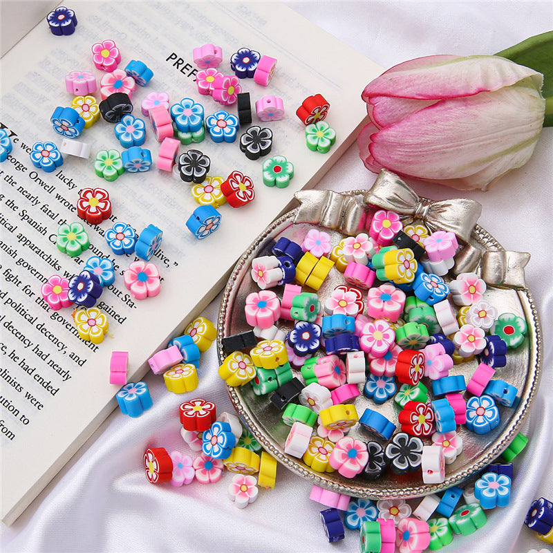 Lovely Flower Smile Clay Beads Charms