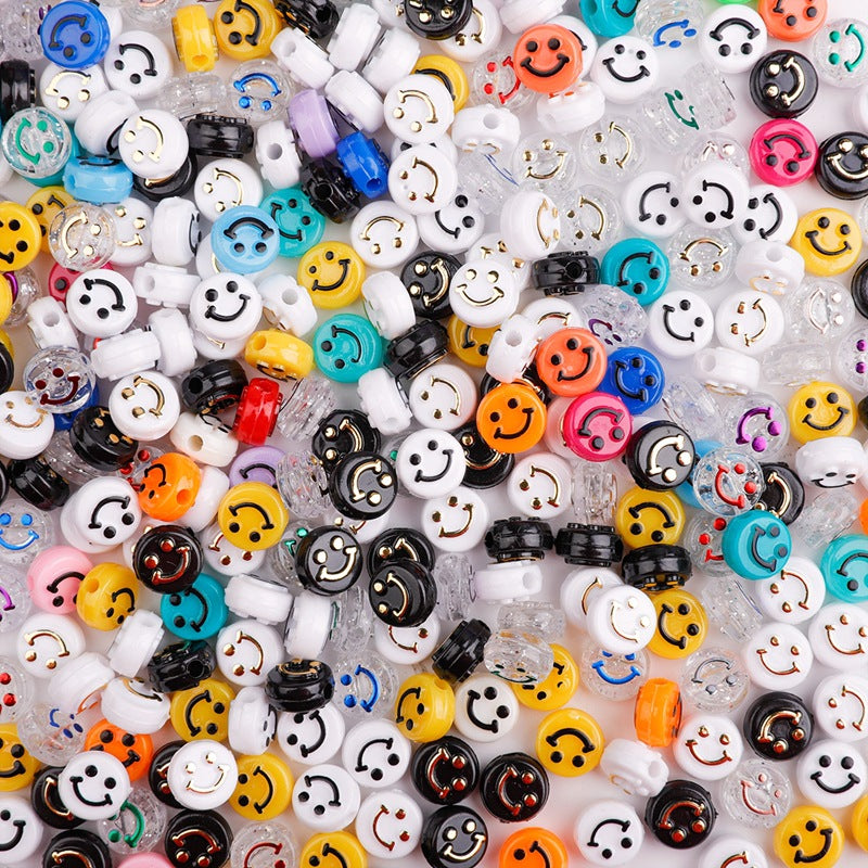 Acrylic Smile Face Beads Charms DIY Bracelet Accessories