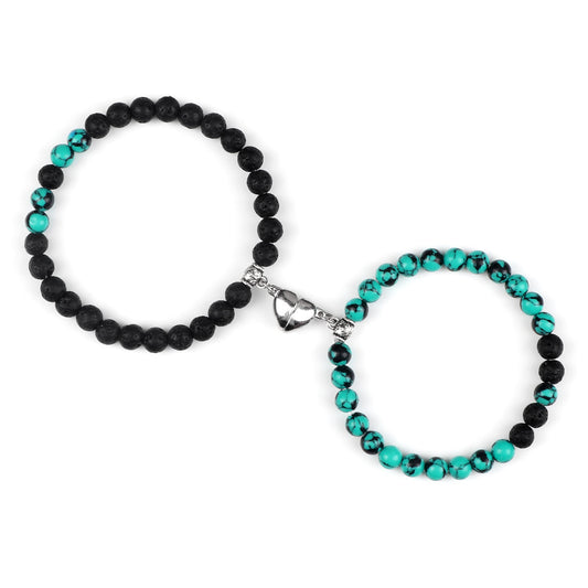 Nature Agate Bead Magnet Bracelet