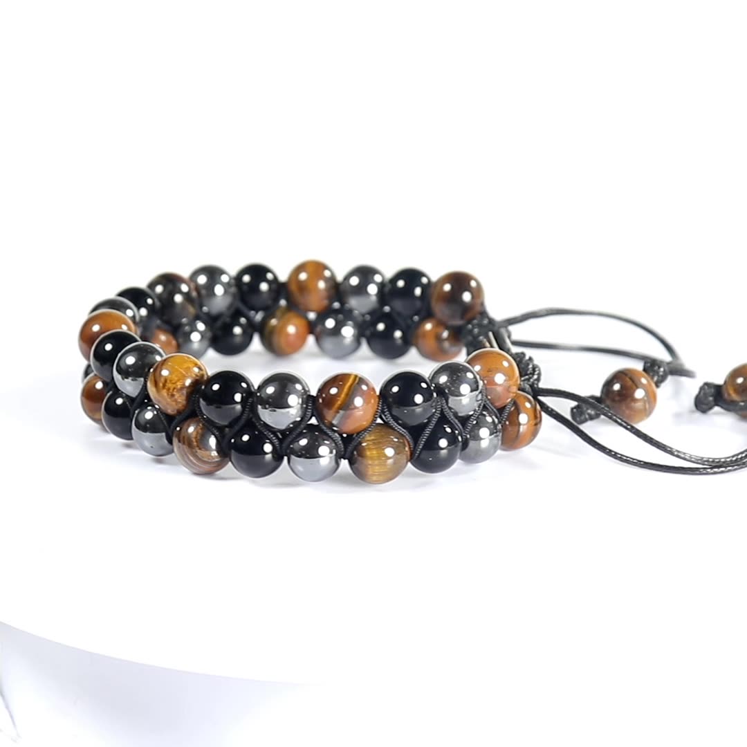Natural Agate Bead String Bracelet