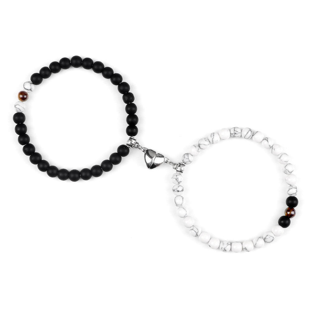 Nature Agate Bead Magnet Bracelet