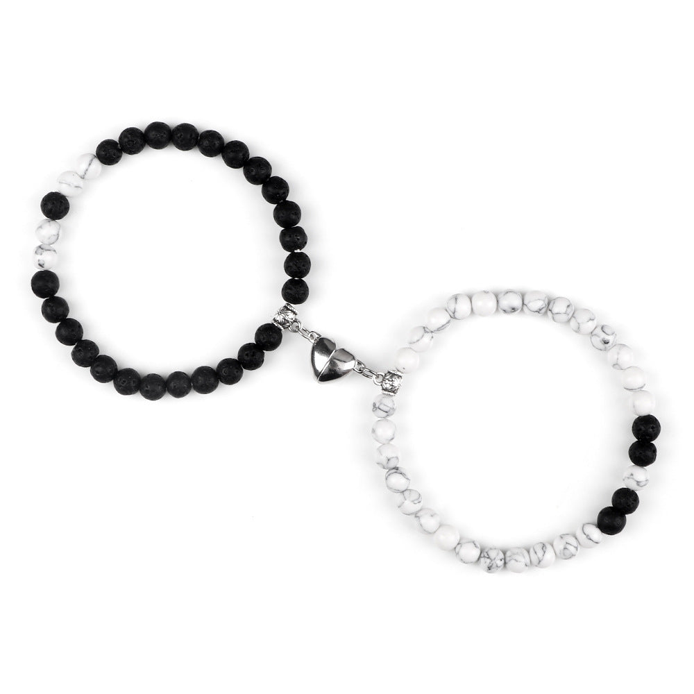 Nature Agate Bead Magnet Bracelet