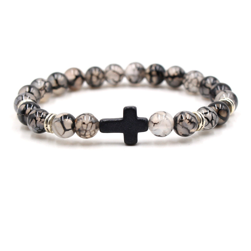 Nature Agate Stone Bead Bracelet
