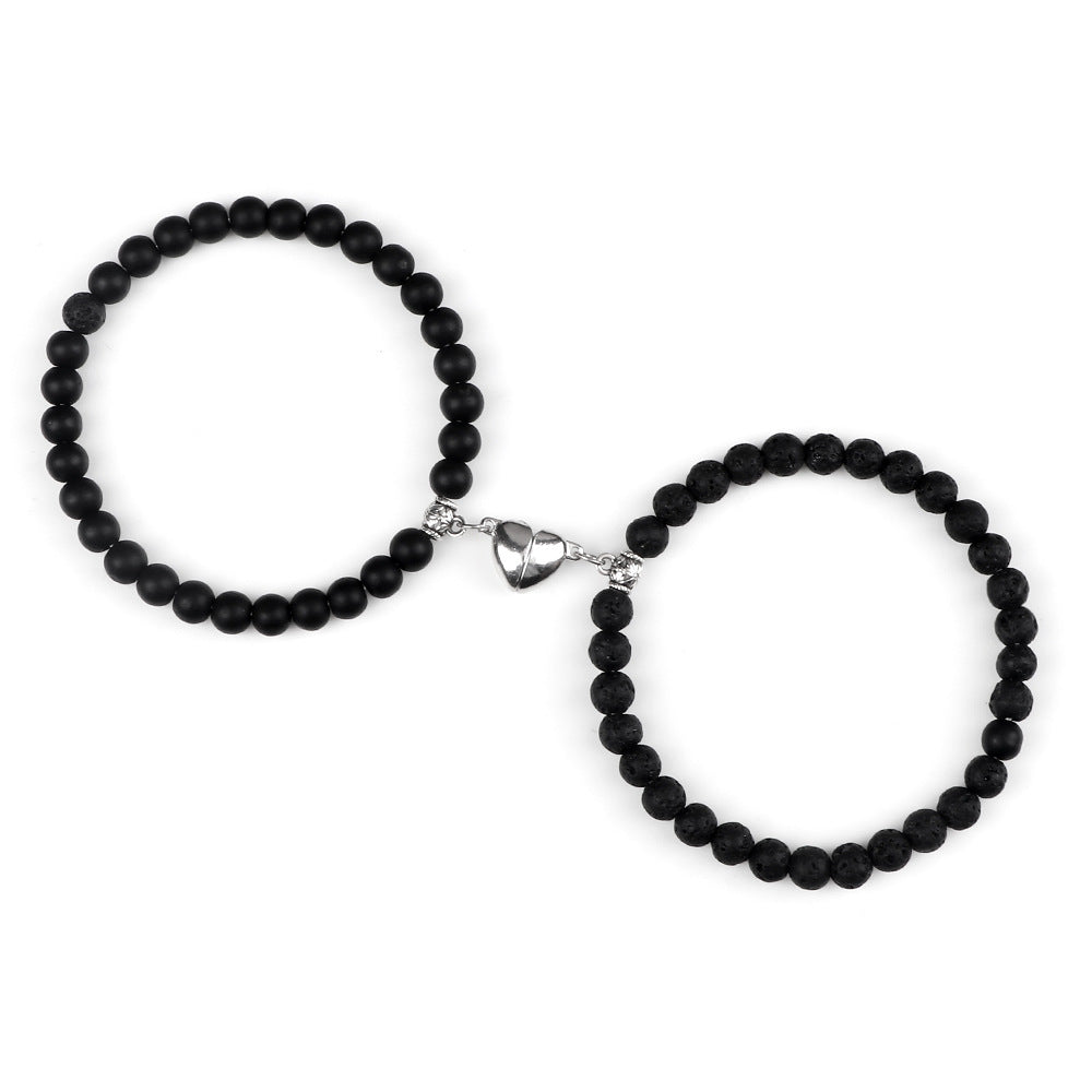 Nature Agate Bead Magnet Bracelet