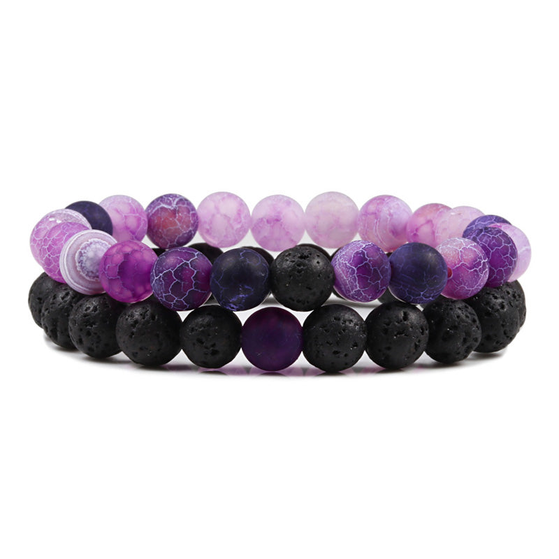 2pcs/set Natural Stone Beaded Bracelets