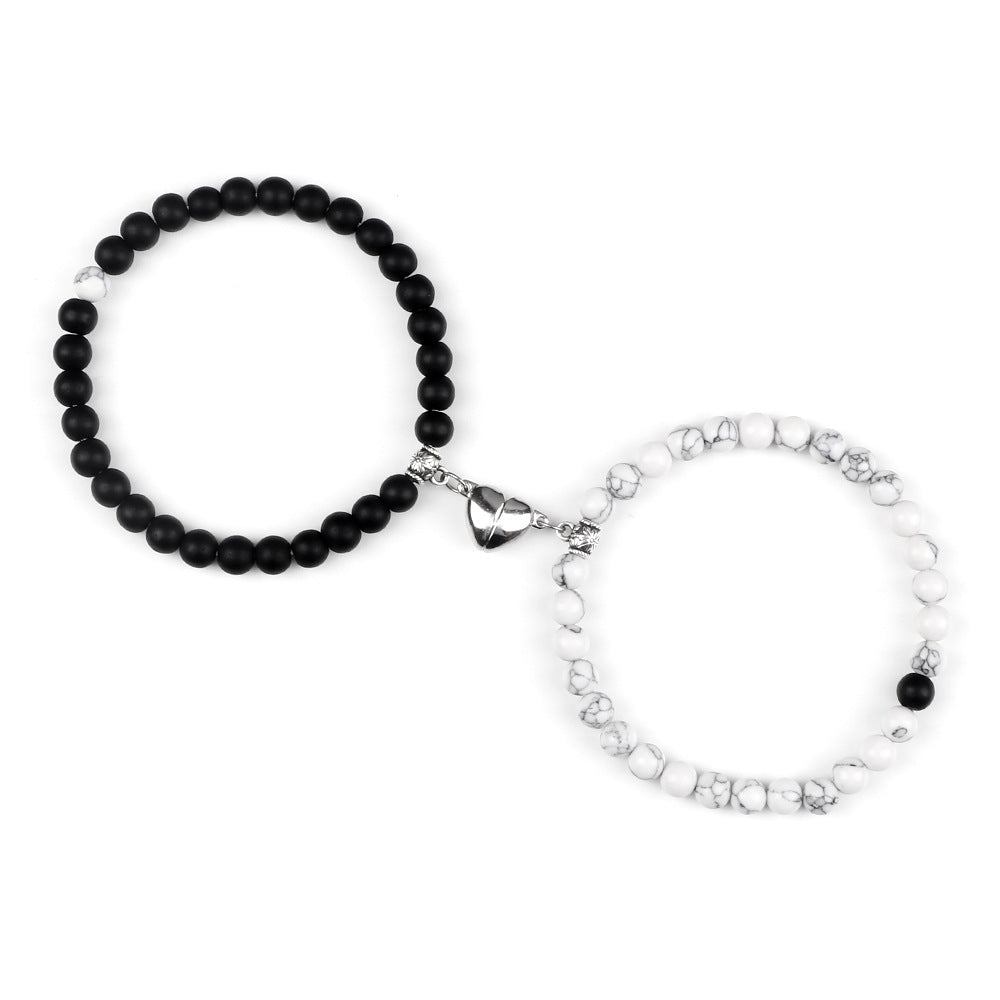Nature Agate Bead Magnet Bracelet