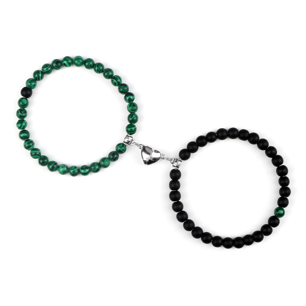 Nature Agate Bead Magnet Bracelet