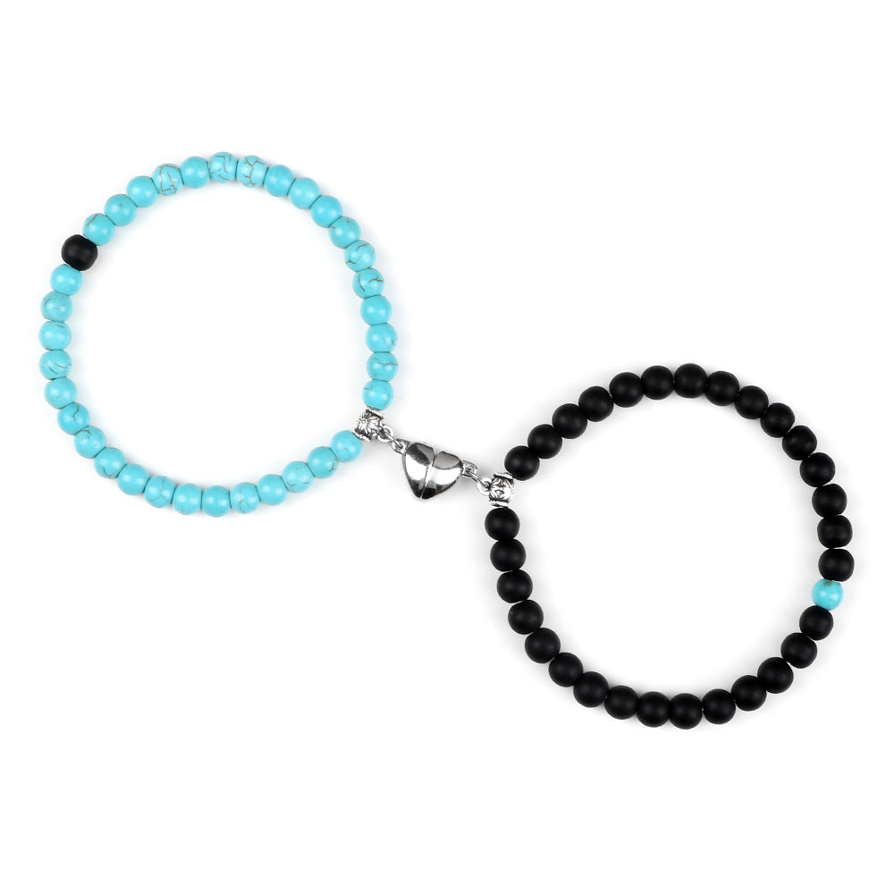 Nature Agate Bead Magnet Bracelet