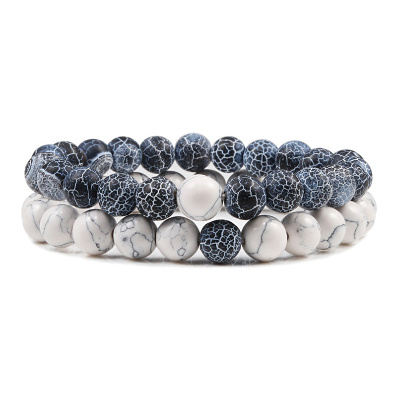 2pcs/set Natural Stone Beaded Bracelets