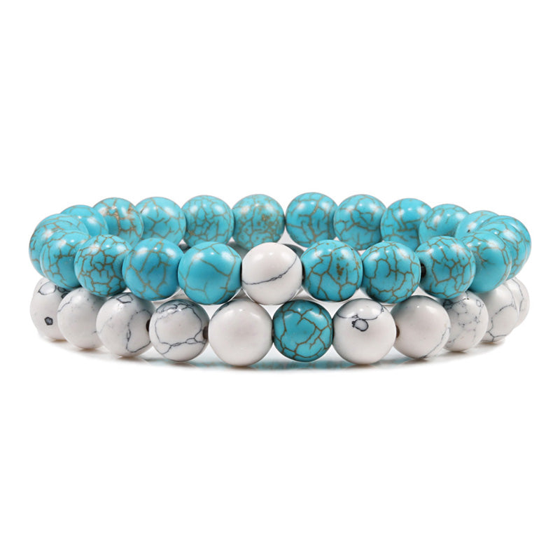 2pcs/set Natural Stone Beaded Bracelets