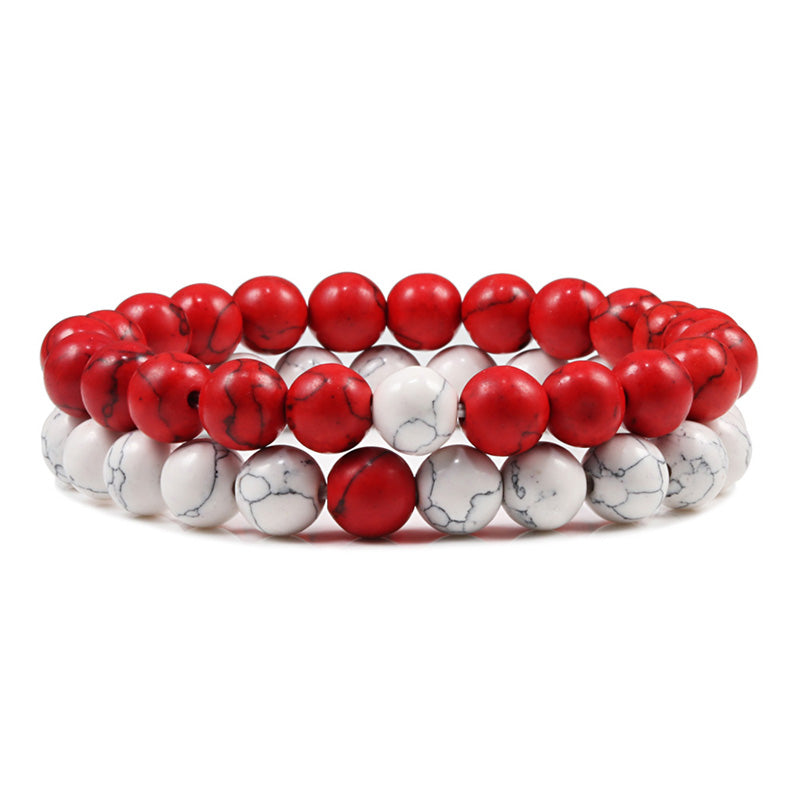 2pcs/set Natural Stone Beaded Bracelets