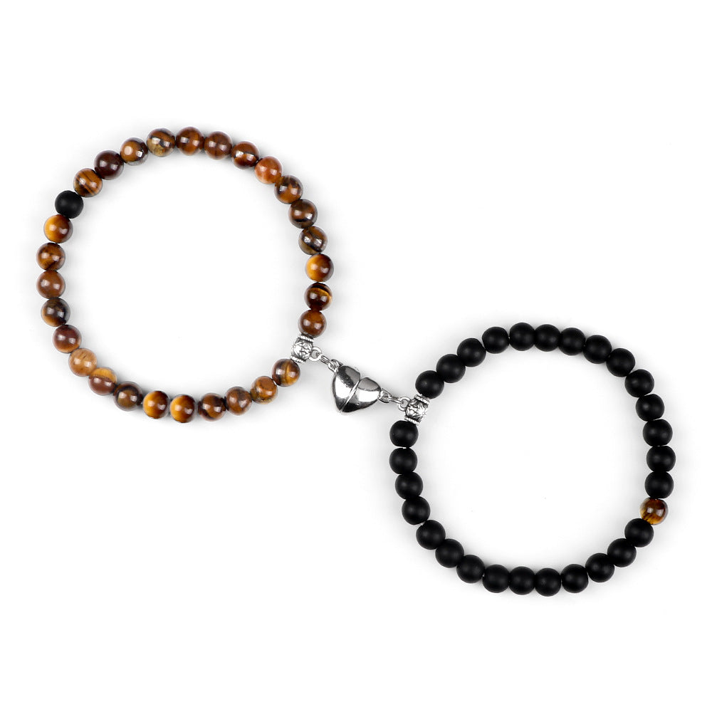 Nature Agate Bead Magnet Bracelet