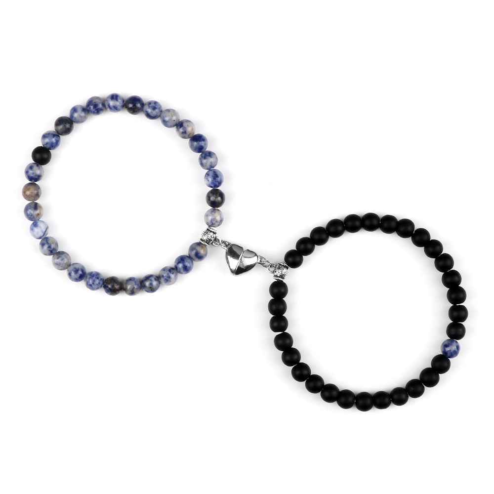 Nature Agate Bead Magnet Bracelet