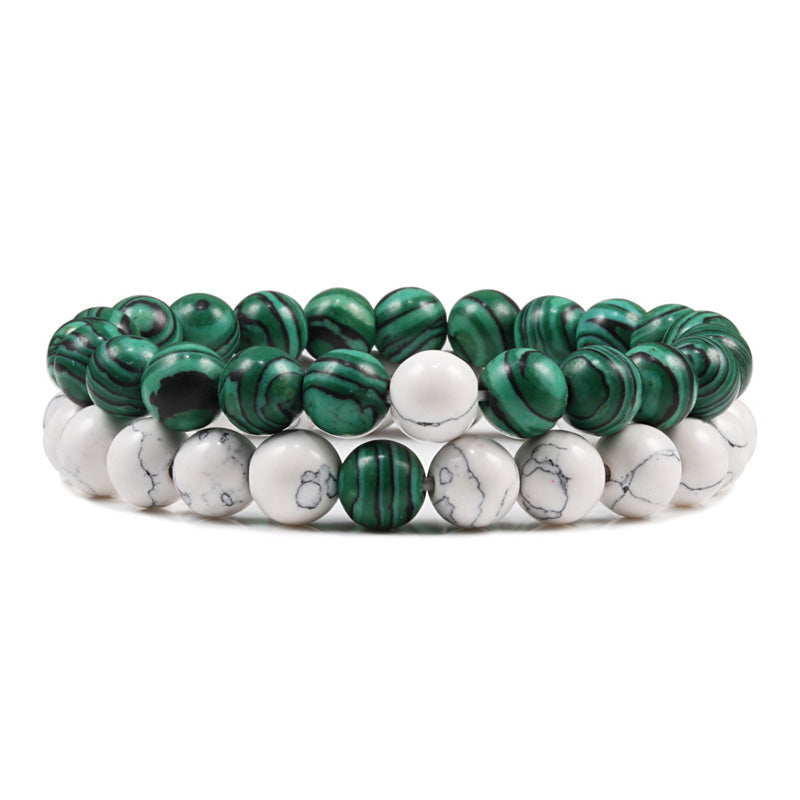 2pcs/set Natural Stone Beaded Bracelets