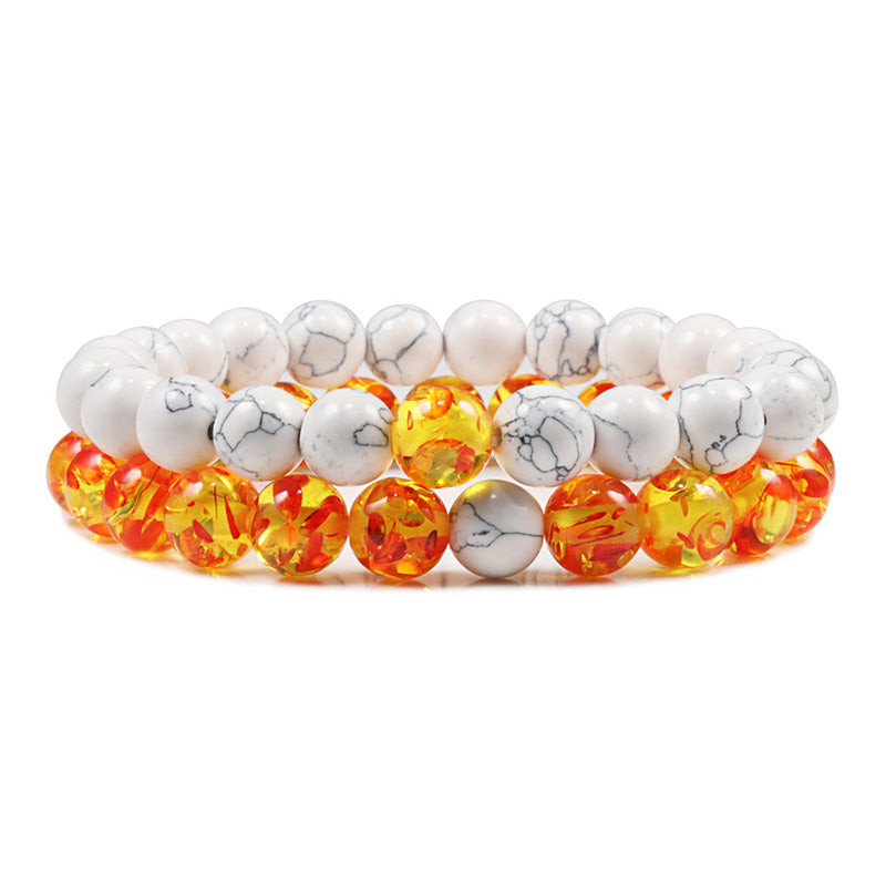 2pcs/set Natural Stone Beaded Bracelets