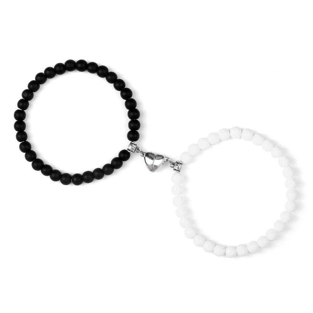 Nature Agate Bead Magnet Bracelet