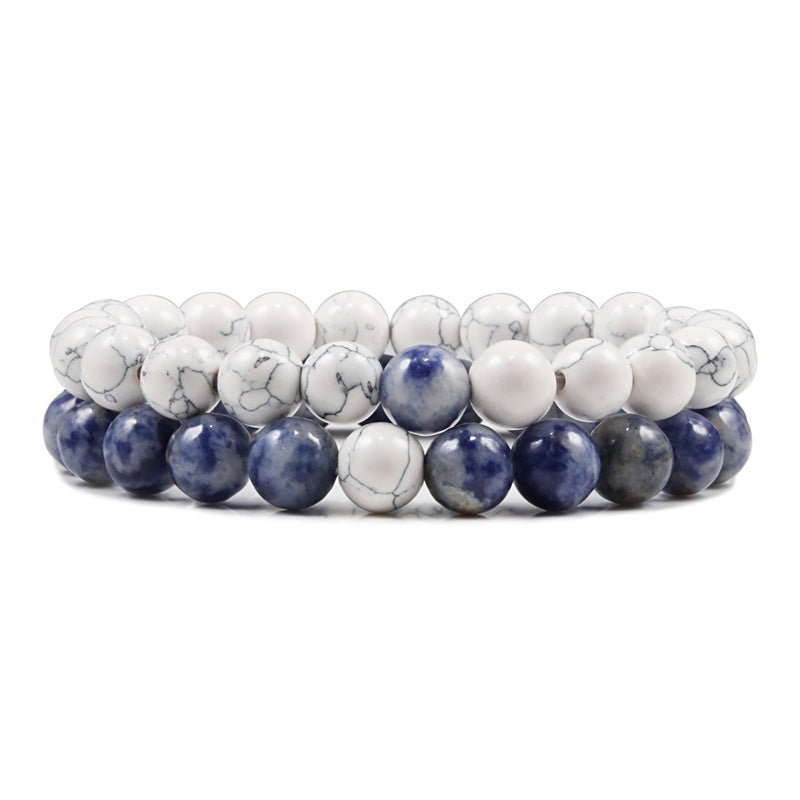 2pcs/set Natural Stone Beaded Bracelets