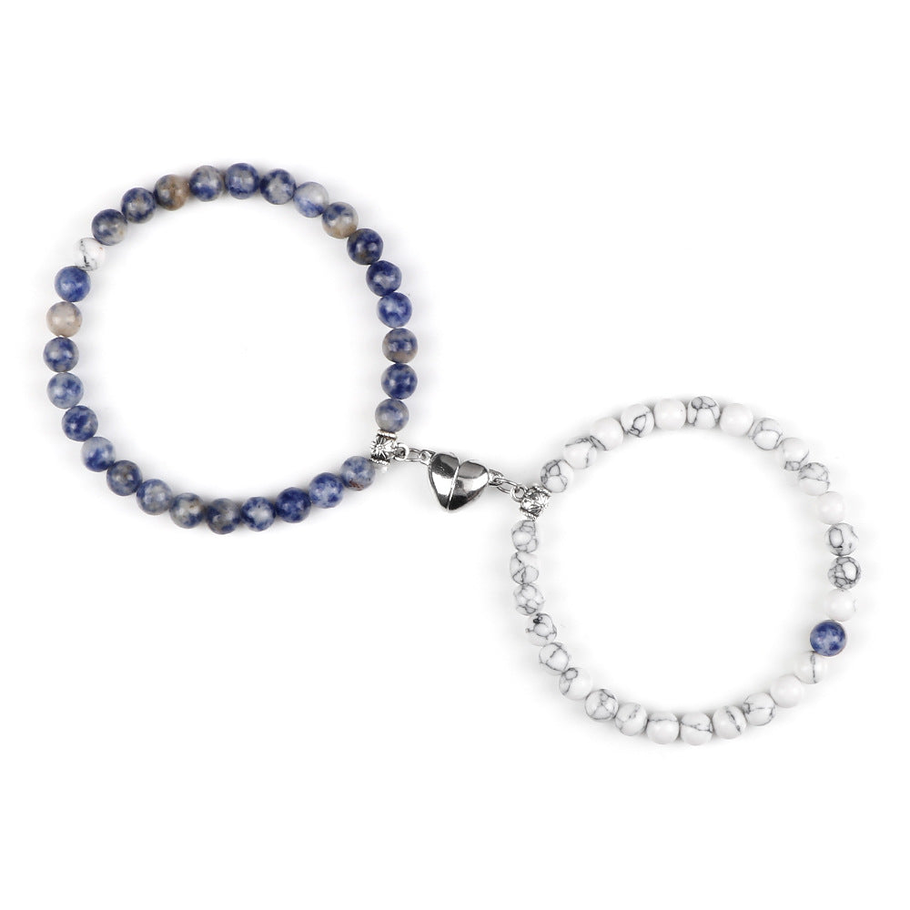 Nature Agate Bead Magnet Bracelet