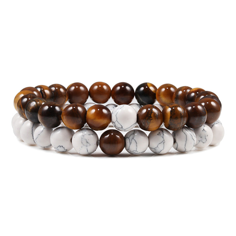 2pcs/set Natural Stone Beaded Bracelets