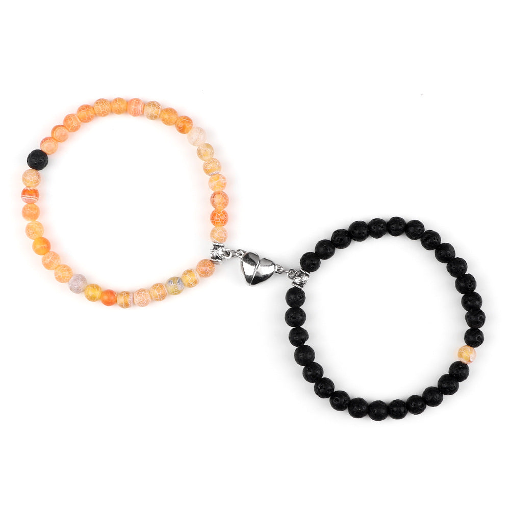 Nature Agate Bead Magnet Bracelet