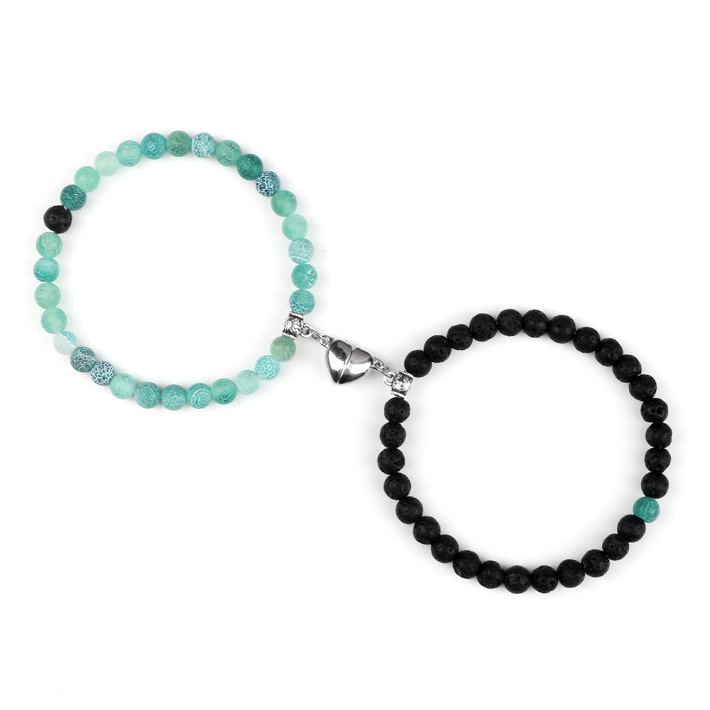 Nature Agate Bead Magnet Bracelet