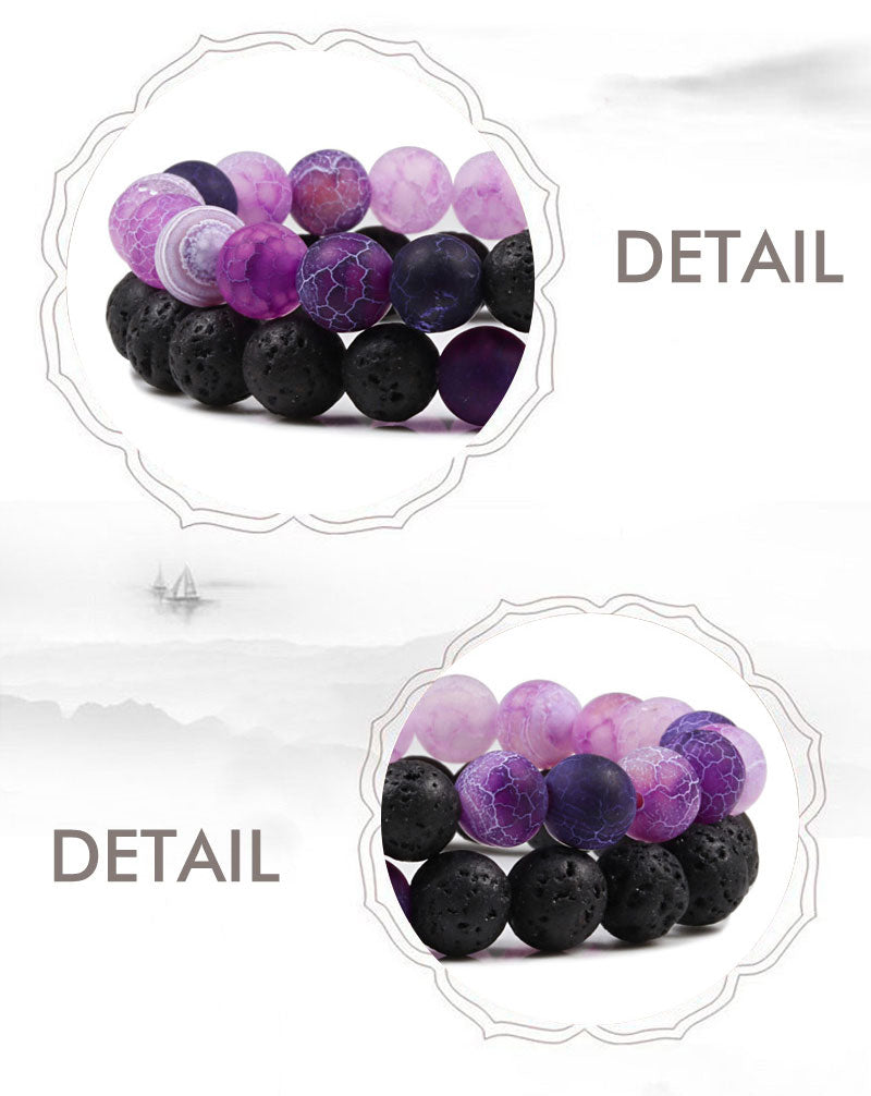 2pcs/set Natural Stone Beaded Bracelets