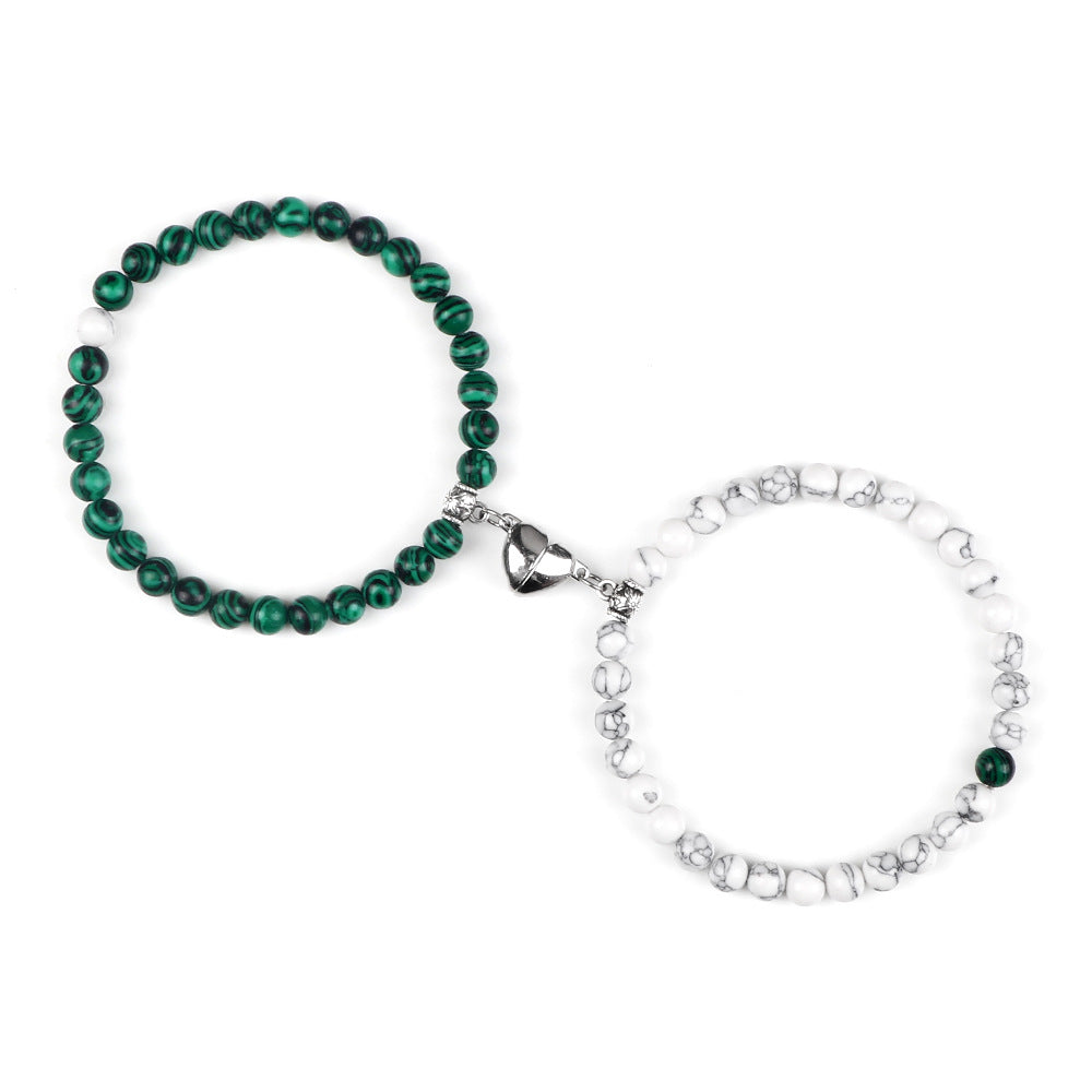 Nature Agate Bead Magnet Bracelet