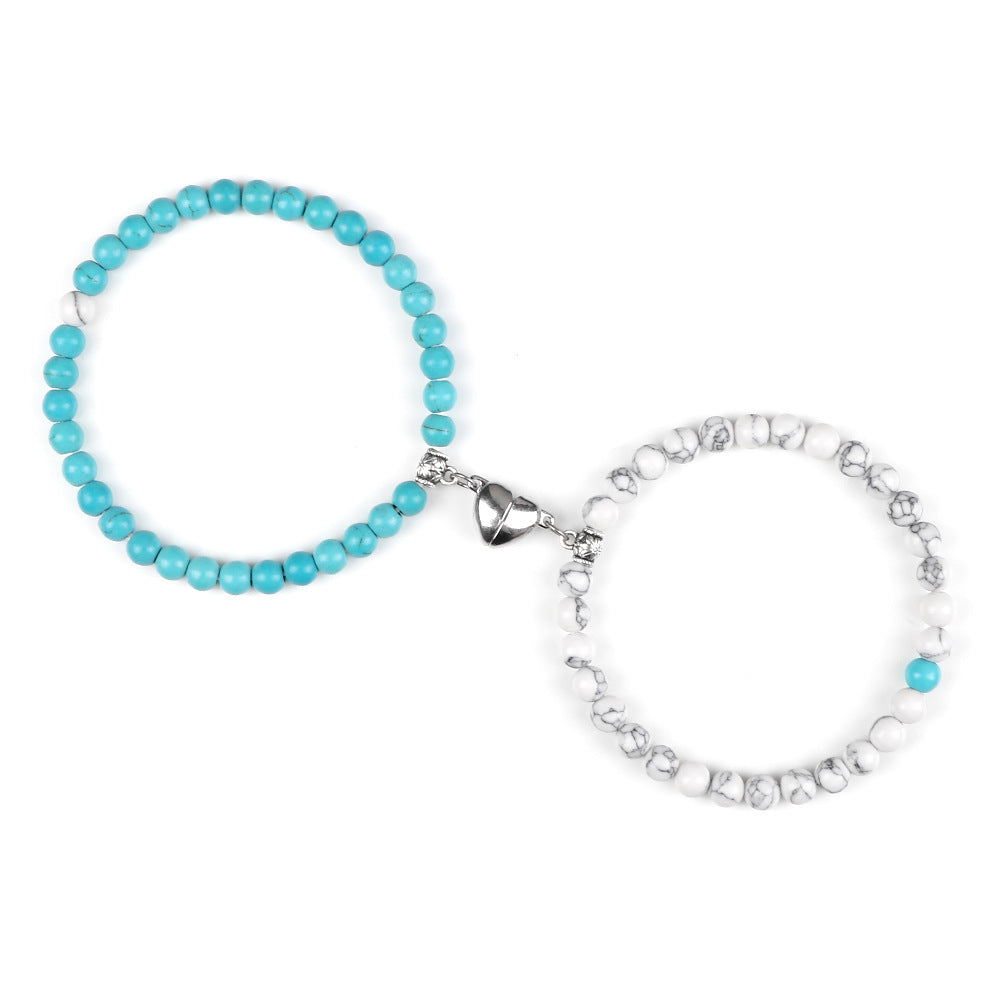 Nature Agate Bead Magnet Bracelet