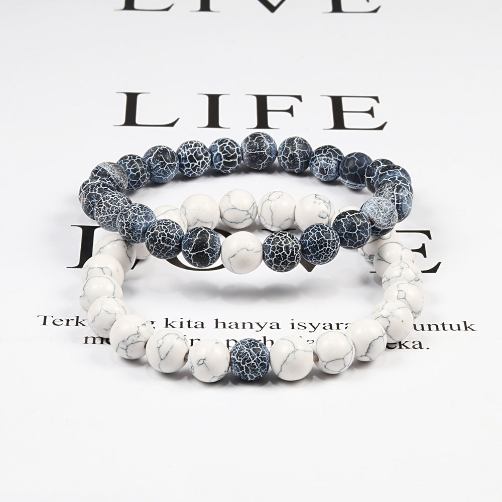 2pcs/set Natural Stone Beaded Bracelets