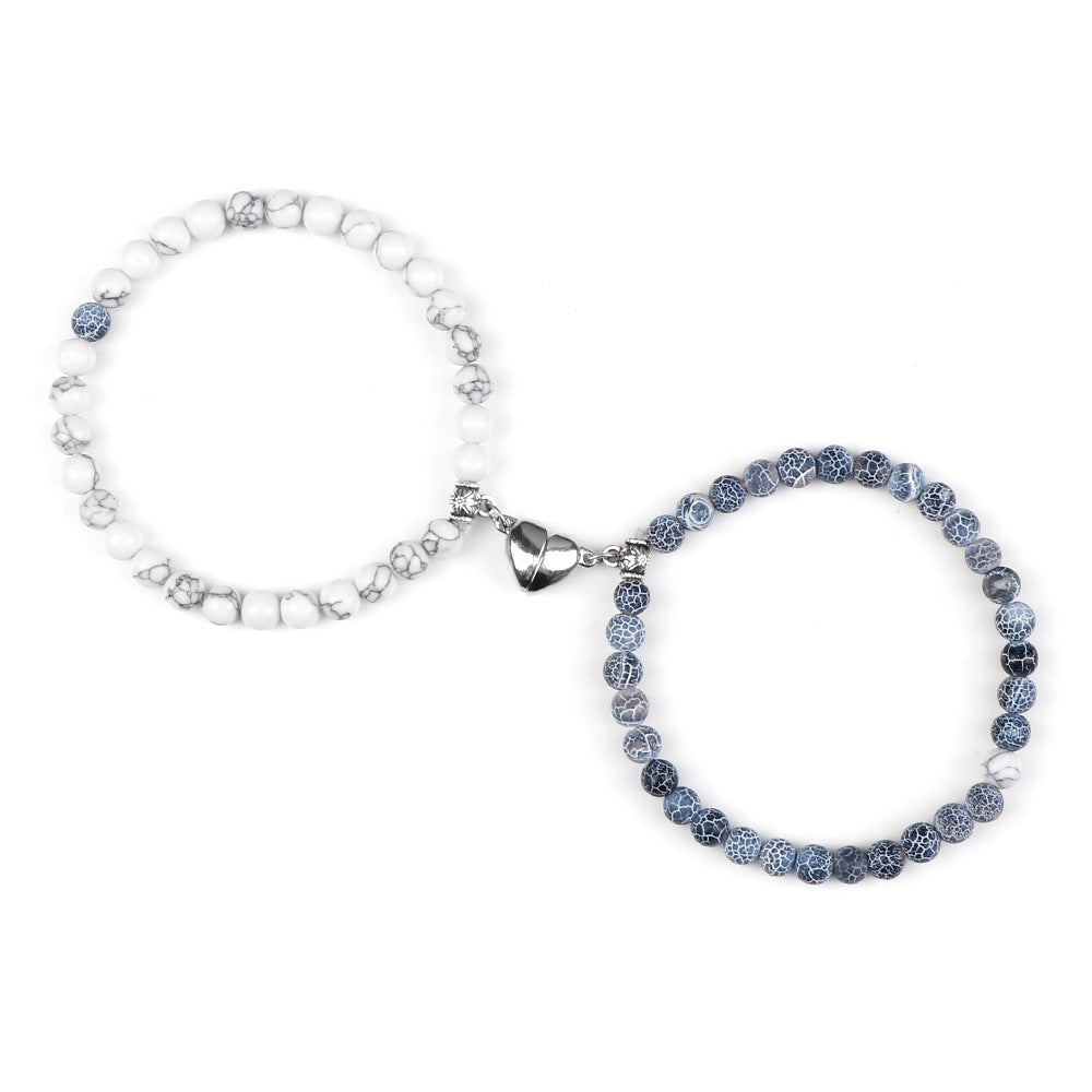Nature Agate Bead Magnet Bracelet