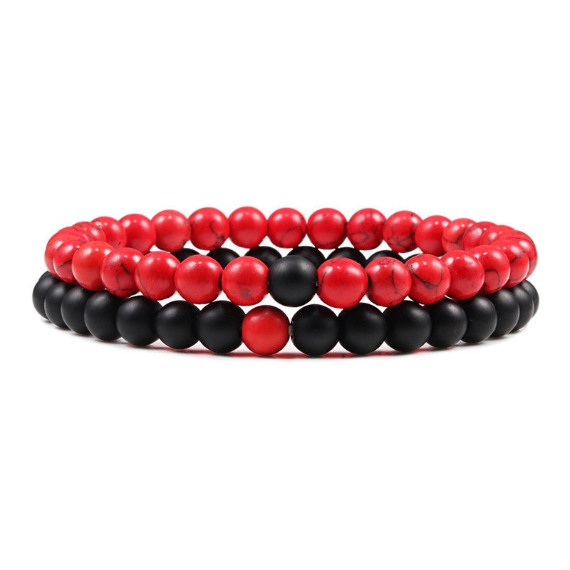 6mm 2pcs/set Natural Stone Beaded Bracelets