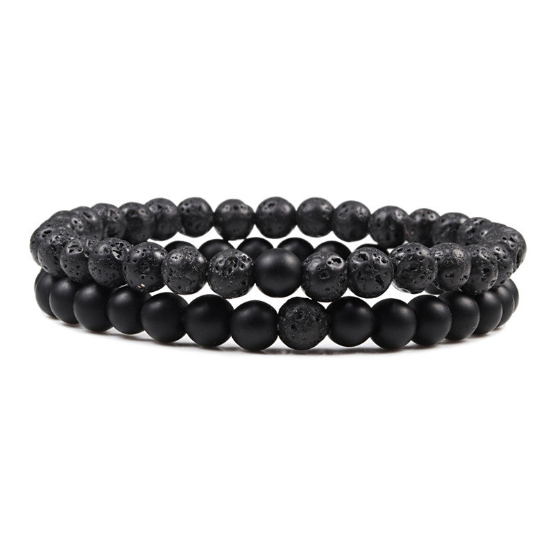6mm 2pcs/set Natural Stone Beaded Bracelets
