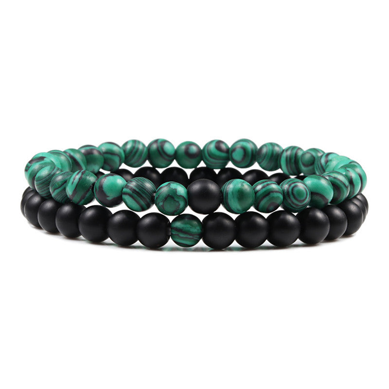 6mm 2pcs/set Natural Stone Beaded Bracelets