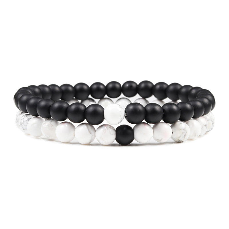 6mm 2pcs/set Natural Stone Beaded Bracelets