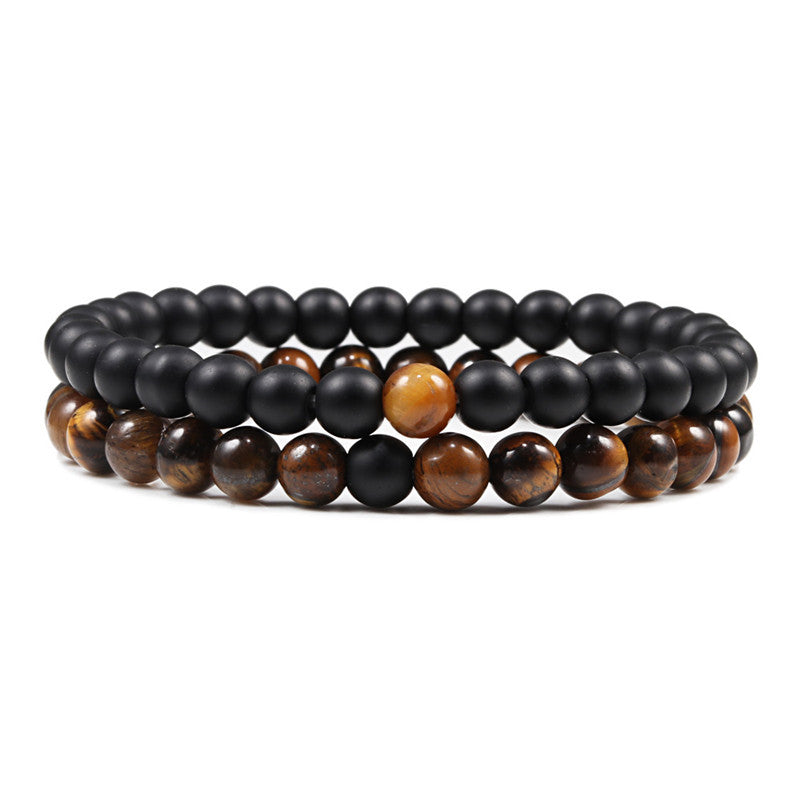 6mm 2pcs/set Natural Stone Beaded Bracelets