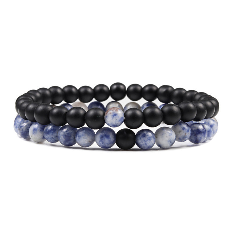 6mm 2pcs/set Natural Stone Beaded Bracelets