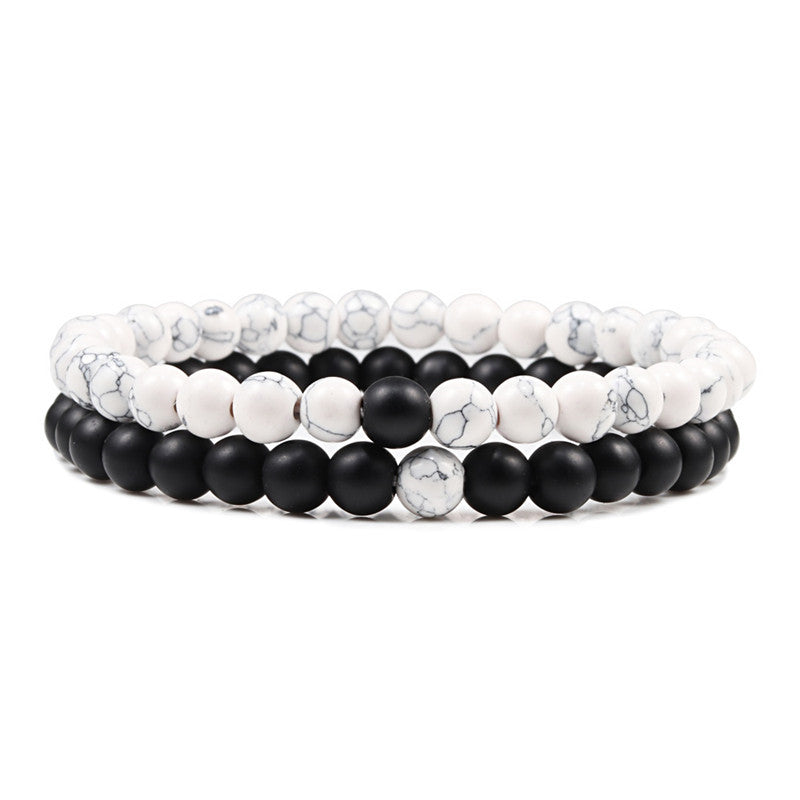 6mm 2pcs/set Natural Stone Beaded Bracelets