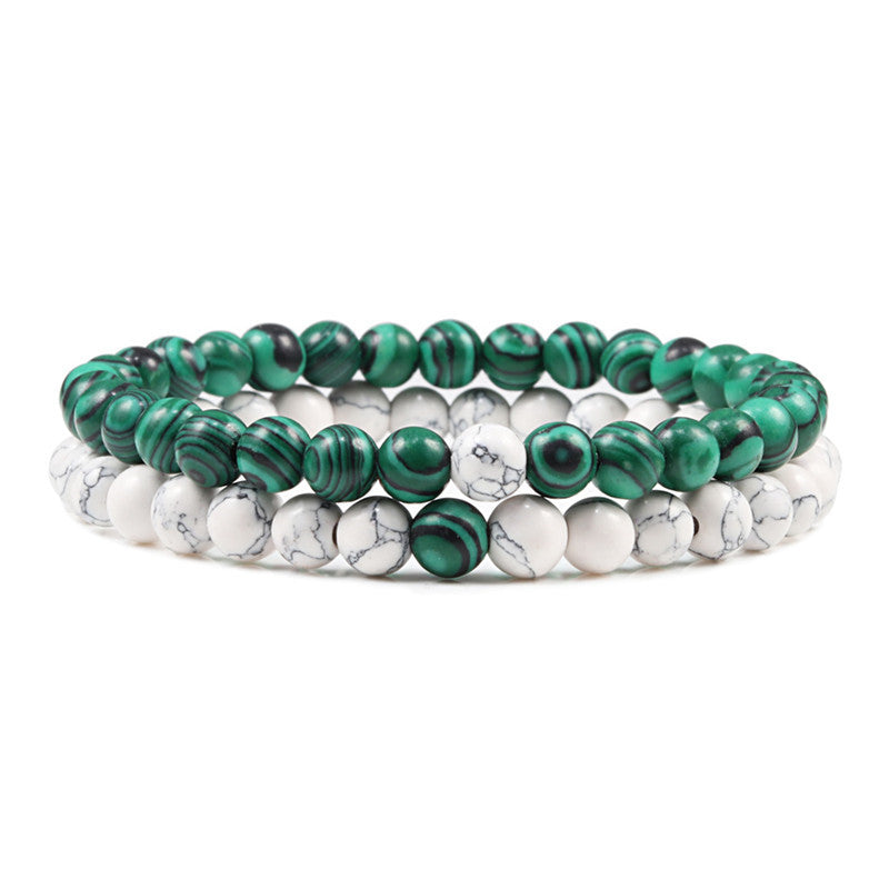 6mm 2pcs/set Natural Stone Beaded Bracelets