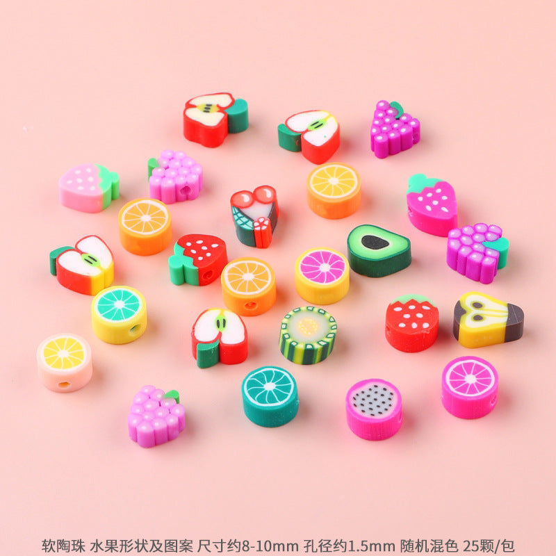 Lovely Flower Smile Clay Beads Charms