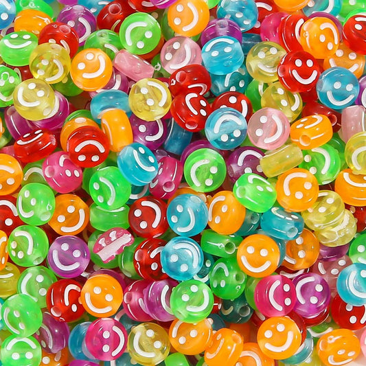 Acrylic Smile Face Beads Charms DIY Bracelet Accessories