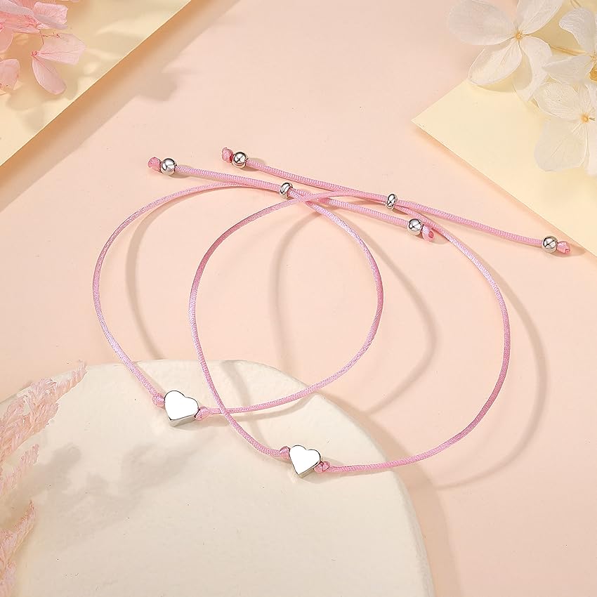 Back to School Heart Charms String Bracelet