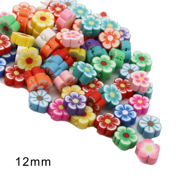 Lovely Flower Smile Clay Beads Charms