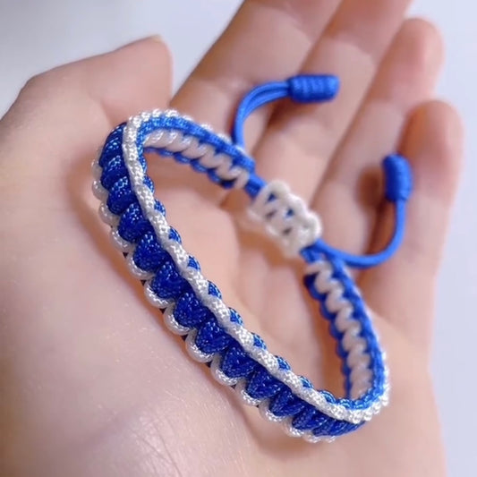 Blue and White Flat Bracelet