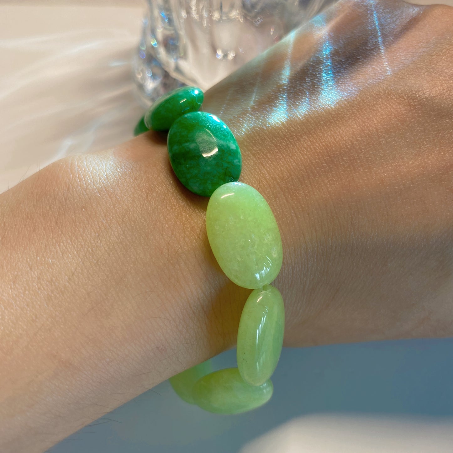 Flat Crystal Beaded Bracelet