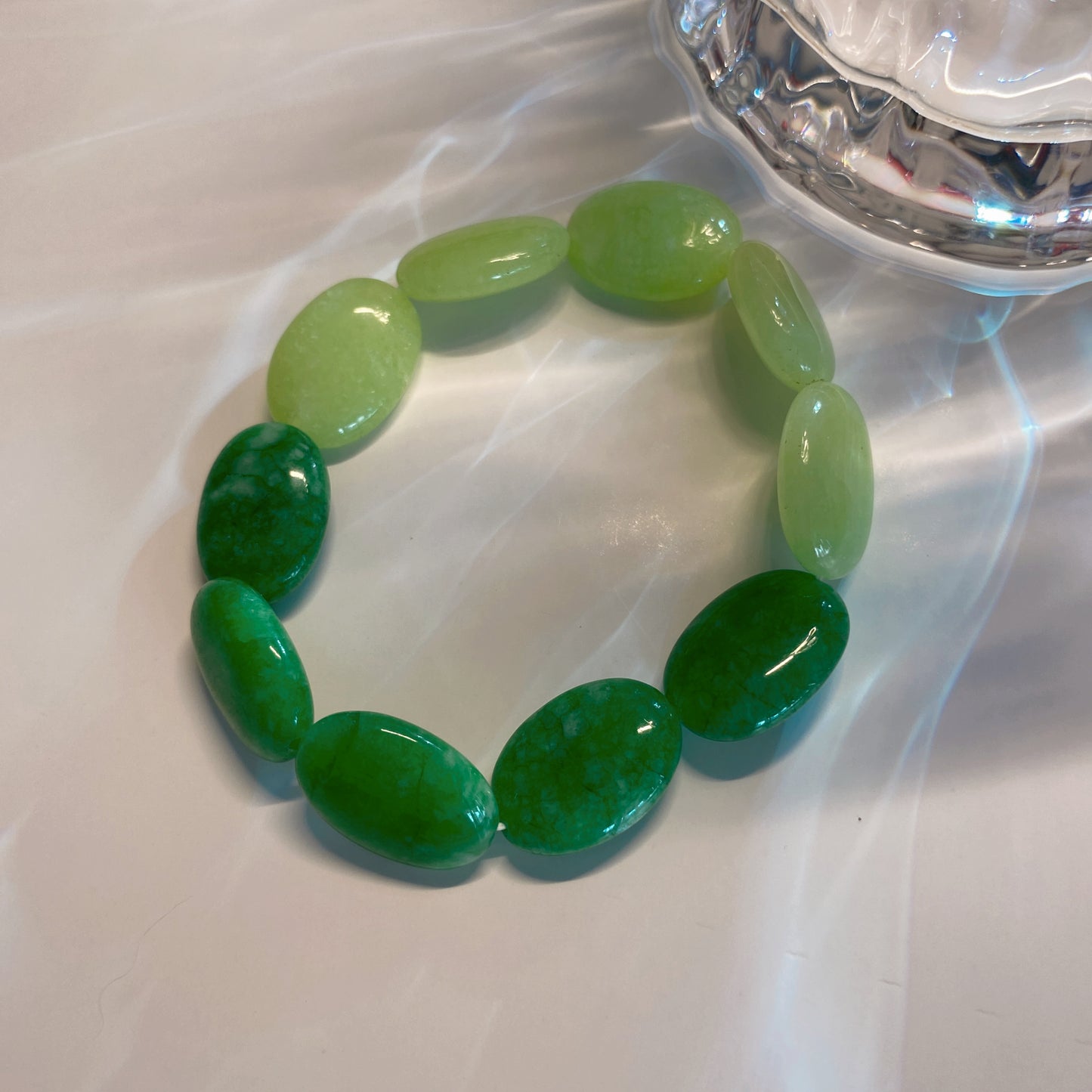 Flat Crystal Beaded Bracelet