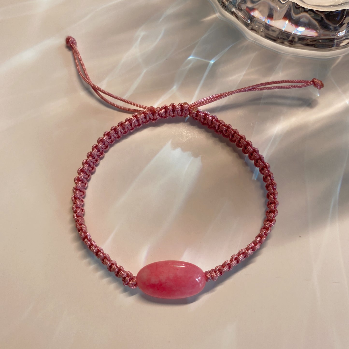 Flat Crystal Beads String Bracelet